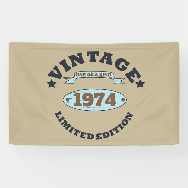 Banderoles Soirée personnalisée vintage 50e anniversaire (Horizontal)