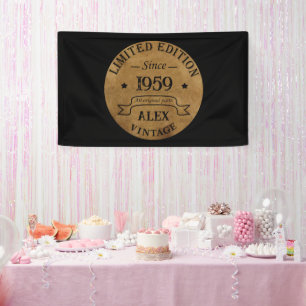 Banderoles Soirée personnalisée vintage de 65e anniversaire