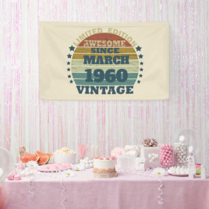 Banderoles Soirée personnalisée vintage de 65e anniversaire