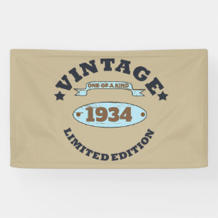Banderoles Soixante-dix vintage 90e anniversaire personnalisé