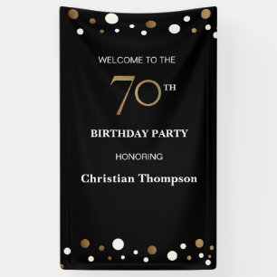 Banderoles Soixante-dixième or personnalisé d'anniversaire et