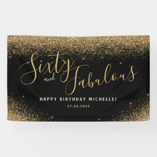 Banderoles Soixante Et Fabuleux Anniversaire Parties scintill