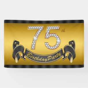Banderoles Soixante-quinzième fête d'anniversaire d'or