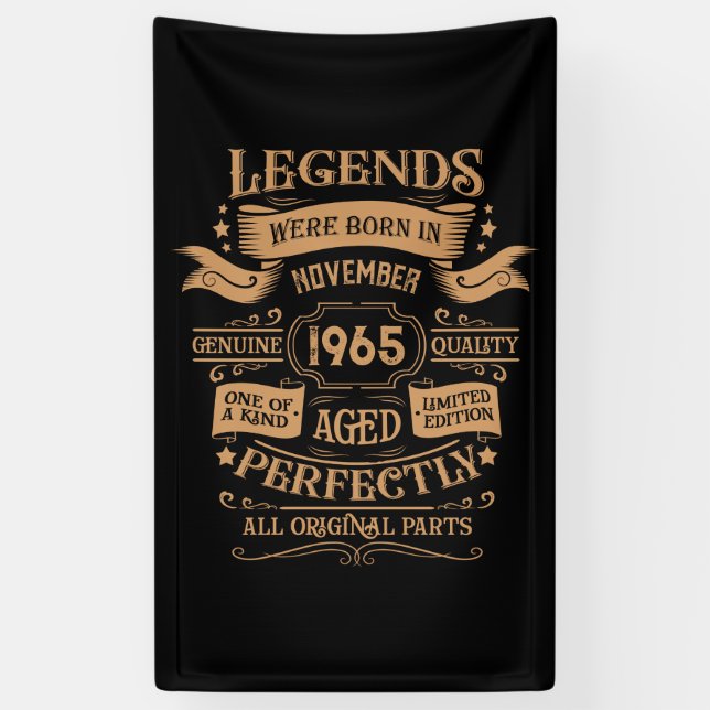Banderoles Soixante vintage 60e anniversaire personnalisée (Vertical)