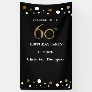 Banderoles Soixantième or personnalisé d'anniversaire et