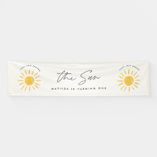 Banderoles soleil 1er anniversaire aquarelle soleil jaune mod