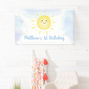 Banderoles Soleil Nuages Blue Boy Anniversaire