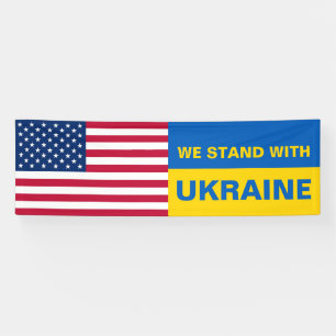 Banderoles Solidarité avec l'Ukraine USA - Drapeau américai