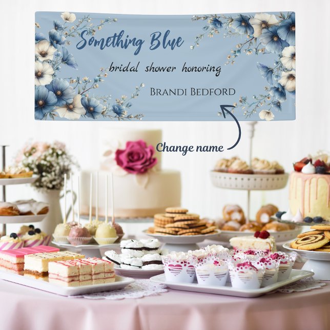 Banderoles Something Blue Before I do Bridal Shower (How cute is this bridal shower banner! )