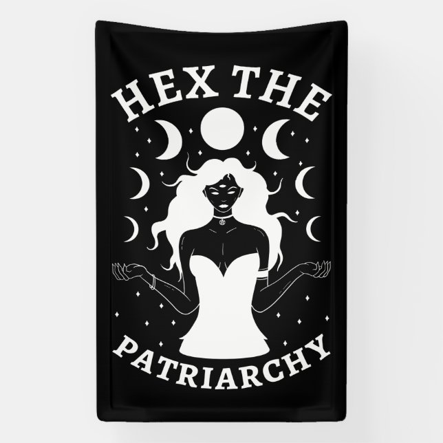 Banderoles Sorcière féministe - Hex le patriarcat II (Verticale)