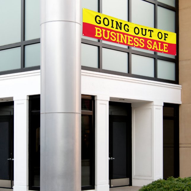 Banderoles Sortir de l'entreprise Vente Rouge Jaune Grand (Bâtiment extérieur)