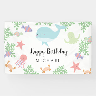 Banderoles Sous la mer Anniversaire Cute Kawaii Pastel Party