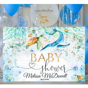 Banderoles Sous la mer Baby shower Boy Backdrop Banner