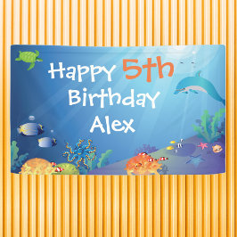 Banderoles Sous la mer Joyeux anniversaire enfants