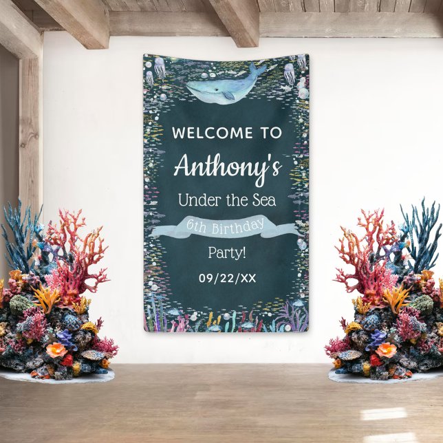 Banderoles Sous la mer Tout âge Anniversaire Fête Bienvenue (Créateur téléchargé)