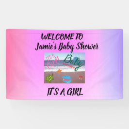 Banderoles Sous le Baby shower marin : Accueil de notre petit