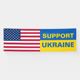 Banderoles Soutien Ukraine USA - Solidarité du drapeau amér