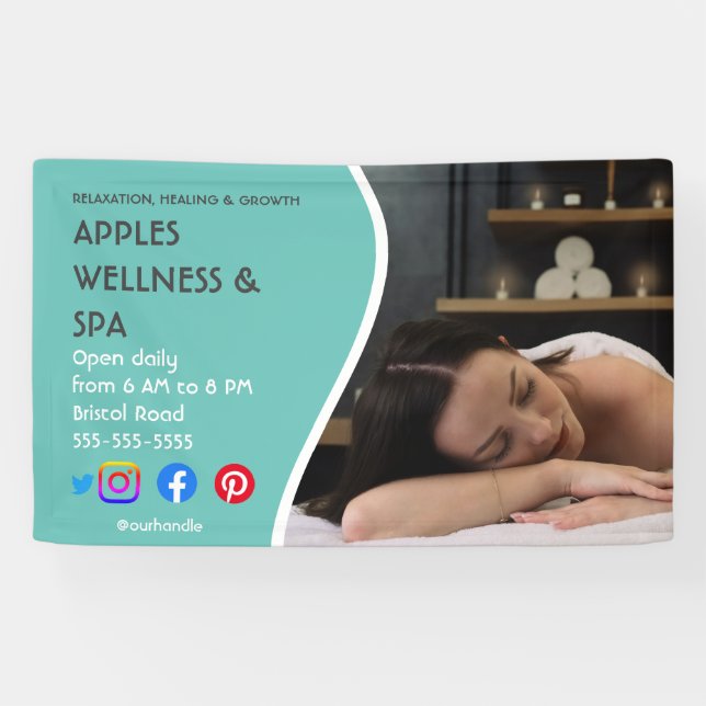 Banderoles spa de santé affiche prospectus centre de bien-êtr (Horizontal)