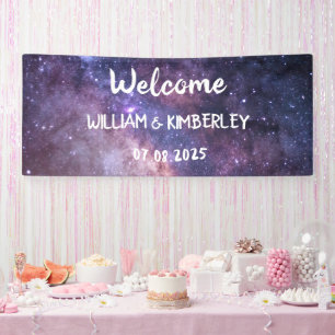 Banderoles Space Celestial Sky Galaxy Nebula Mariage élégant