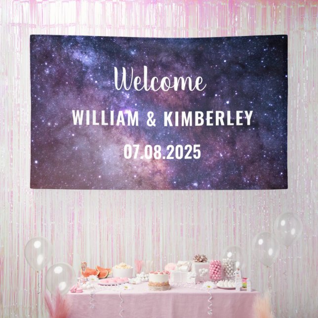 Banderoles Space Celestial Sky Galaxy Nebula Mariage élégant (Fête)