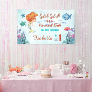 Banderoles Splish Splash Mermaid Bash Girls 1er anniversaire