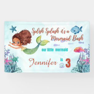 Banderoles Splish Splash Mermaid Bash Girls 3e anniversaire
