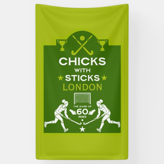 Banderoles Sport de hockey sur gazon féminin (Vertical)