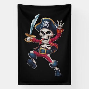 Banderoles Squelette de pirate qui dab Halloween enfants Joll