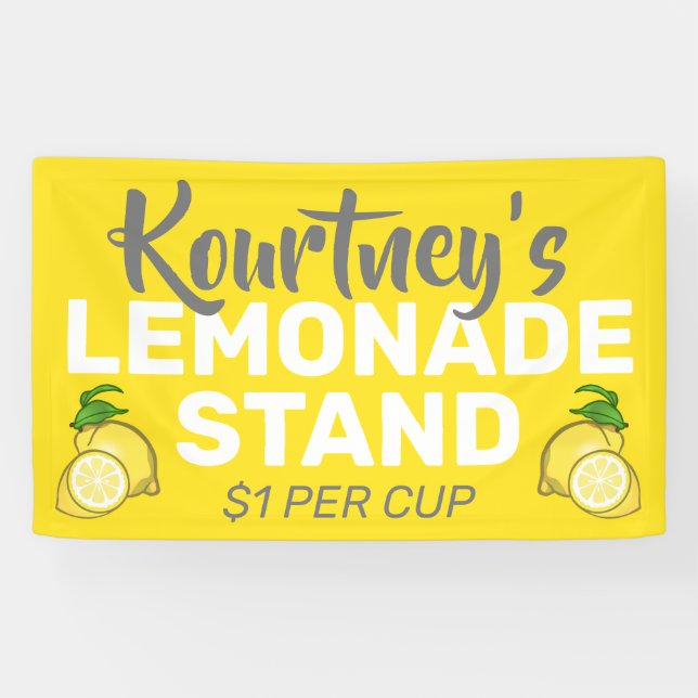 Banderoles Stand de citronnade personnalisé (Horizontal)