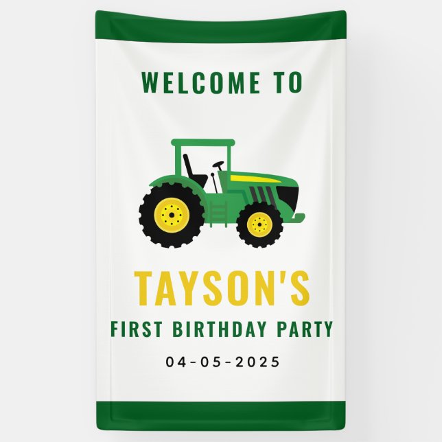 Banderoles Star Your Tracteur 1er anniversaire | Tracteur agr (Vertical)