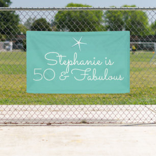 Banderoles Starfish Beach Turquoise Bleu Blanc 50e fête d'ann