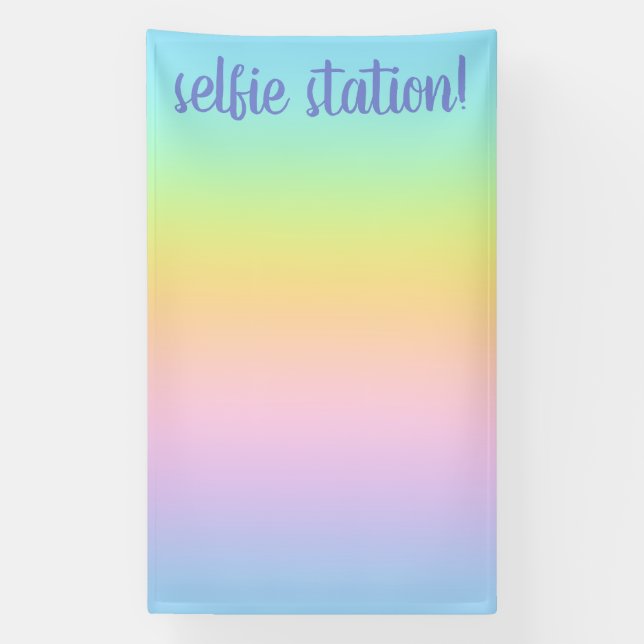 Banderoles Station de Selfie Dégradé Pastel Rainbow (Verticale)