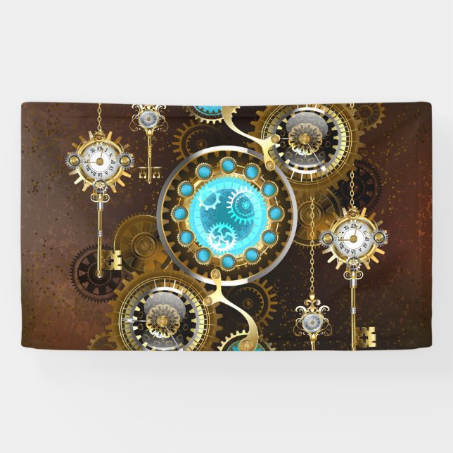 Banderoles Steampunk Rusty Background (Horizontal)