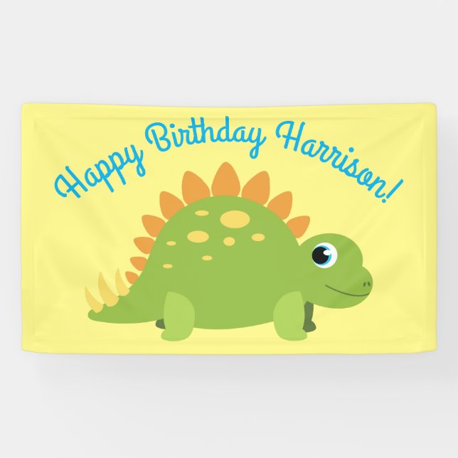 Banderoles Stegosaurus Dinosaur fête d'anniversaire (Horizontal)