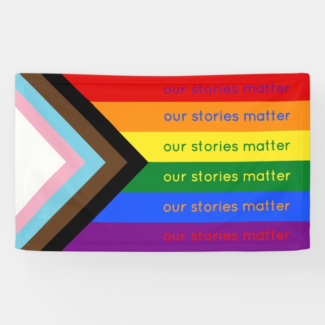 Banderoles Stories Matter Gay Pride Intersection Rainbow Flag (Horizontal)