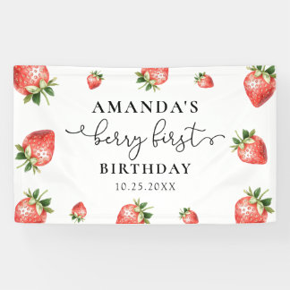 Banderoles Strawberry 1st Birthday Berry Sweet One 