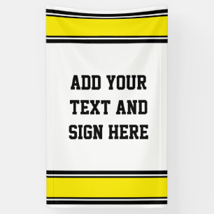 Banderoles STRIPES SPORTIVES - Jaune noir blanc + vos idées