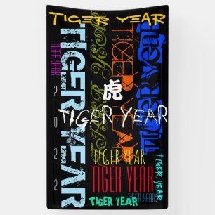 Banderoles Style graffiti Année du tigre répétitif 2022 Ve
