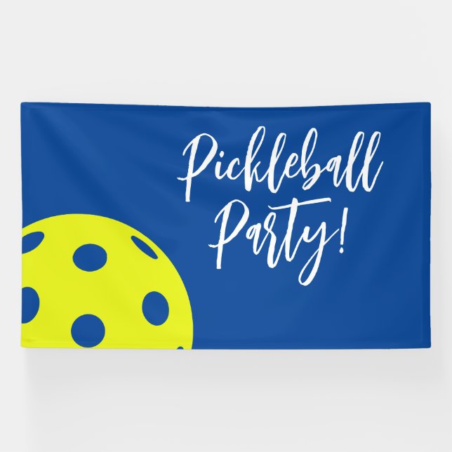 Banderoles Style Rétro Néon Bleu Thème Pickleball Anniversair (Horizontal)