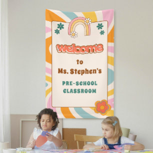 Banderoles Style rétro personnalisé Accueil Salle de classe d