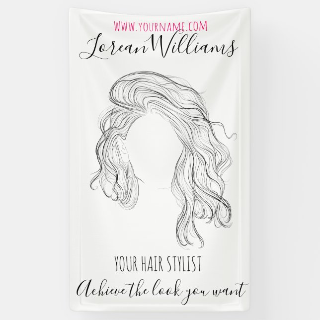 Banderoles Styliste minimaliste des cheveux naturels longue v (Vertical)