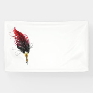 Banderoles Stylo rouge en plumes avec nib or