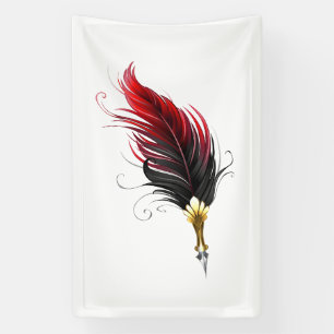 Banderoles Stylo rouge en plumes avec nib or