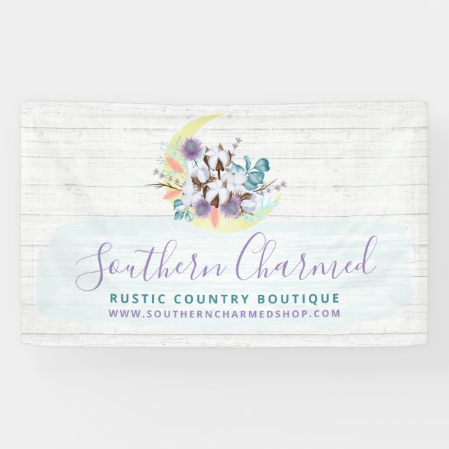 Banderoles Sud Floral Cotton Moon & Russe Wood Country (Horizontal)