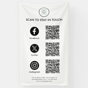 Banderoles Suivez-nous Social Media QR Code Entreprise