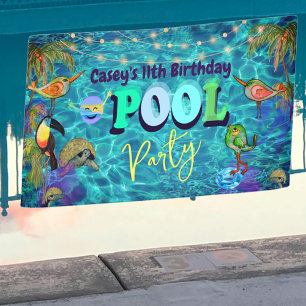 Banderoles Summer Pool Fun Party I Cool Anniversaire