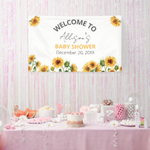 Banderoles Sunflower Floral Baby shower à thème Bienvenue