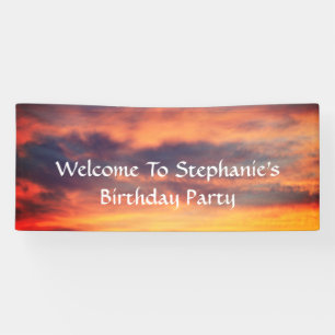 Banderoles Sunset Sky Photo Anniversaire Fête Personnalisée