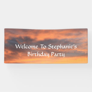 Banderoles Sunset Sky Photo Anniversaire fête Personnalisée