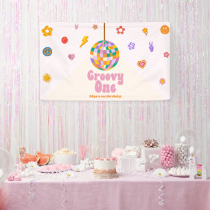 Banderoles Super One Retro Disco Ball 1er anniversaire